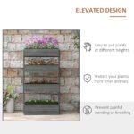 Outdoor Wooden Vertical Garden Planter, 4 Tier Planter Box, Self-Draining for Flowers, Vegetables, Herbs, Gray - Image 5