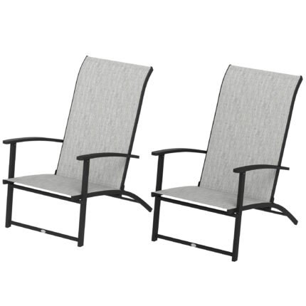 Set of 2 Outdoor Dining Chairs with High Back
