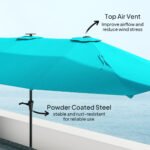 13ft Double-Sided Market Umbrella, Large Patio Umbrella with Solar Lights, Crank Handle for Garden, Pool, Yard - Image 8