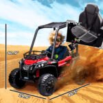 12V Kids UTV with Music, Lights, MP3/USB, Suspension System, Remote Control, Red - Image 3
