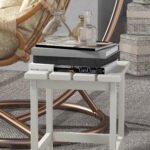 Adirondack Side Table, Square Patio End Table, Weather Resistant 15" Outdoor HDPE Table for Porch, Pool, Balcony, White - Image 8