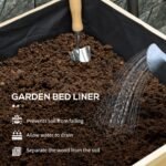 Wooden Raised Garden Bed, Large Elevated Planter Box with Legs, Bed Liner and Drain Holes, 7.4' x 1.8' x 2.6', Natural - Image 5