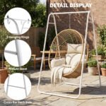 Hammock Chair Stand Only Heavy Duty Solid Steel A-Frame for Hanging Hammock, Egg Chair, Max Load 330 LBS, White - Image 7