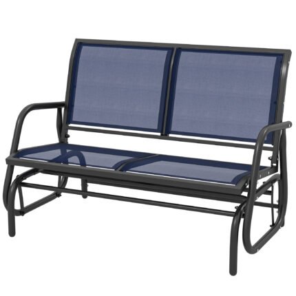 2-Person Outdoor Glider Bench with Patio Double Swing Rocking Chair Loveseat