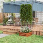 Galvanized Planter Box, 24" x 24" x 73.5" Raised Garden Bed with Tomato Cage for Climbing Vines, Brown - Image 7