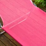 2 Piece Folding Chaise Lounge Chairs, Pool Sun Tanning Chairs with Reclining Back, Breathable Mesh Seat, Pink - Image 7