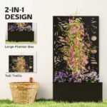 Metal Garden Bed with Trellis for Climbing Plants, Freestanding or Wall Mounted Flower Bed for Garden, Patio, Balcony - Image 4