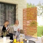 78" H x 48" W Metal Outdoor Privacy Screen, Freestanding Decorative Privacy Fence Screen for Balcony, Brown - Image 2