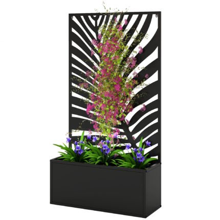 Metal Garden Bed with Trellis