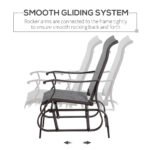 Outdoor Glider Chair, Gliders for Outside Patio with Steel Frame and Mesh Fabric for Backyard, Garden, and Porch, Gray - Image 4