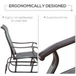 Outdoor Glider Chair, Gliders for Outside Patio with Steel Frame and Mesh Fabric for Backyard, Garden, and Porch, Gray - Image 7