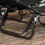 Chaise Pool Lounge Chairs Set of 2, Outdoor Sun Tanning Chairs, Reclining Back, Steel Frame and Side Pocket, Black - Image 8