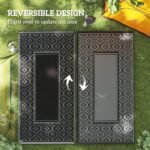 Reversible Outdoor Rug, Waterproof Plastic Straw with Carry Bag, 9' x 18', Black & Gray Gourd Border - Image 7