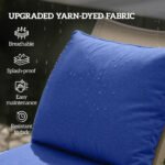 Patio Chair Cushions Set of 4 with Seat & Backrest, Fade Resistant Seat Replacement Cushion Set, Navy Blue - Image 4