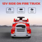 12V Ride on Fire Truck with Siren, Flashing Lights Fire Extinguisher, Soft Start, Horn Music, Red - Image 7