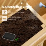 Elevated Wood Planter with Trellis for Climbing Plants, Raised Garden Bed with Legs and Drainage Holes, Natural Wood - Image 5