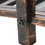 3.3' Metal Arch Zen Garden Bridge with Safety Siderails, Decorative Footbridge, Delicate Scrollwork & Corner Spheres for Stream, Fish Pond, Bronze - Image 8