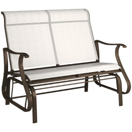 2-Person Outdoor Glider Bench，Patio Glider Loveseat Chair