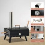 Pellet Wood Fired Pizza Oven Outdoor Pizza Maker with 12" Stone, Peel and Waterproof Cover - Image 5