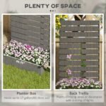 Trellis Planter for Climbing Plants, Raised Garden Bed with Trellis, Planter Box for Outdoor Garden, Dark Gray - Image 4