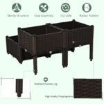 4 Piece Raised Garden Bed with Legs, Planter Box Raised Bed to Grow Flowers, Herbs & Vegetables, Brown - Image 7