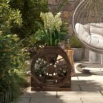 Wooden Wagon Planter Box, 3-Tier Raised Garden Bed, for Vegetables Flowers Herbs, 25" x 21" x 24" - Image 8