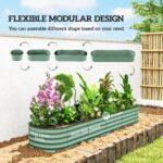 7.9' x 2' x 1' Galvanized Raised Garden Bed Kit, Metal Planter Box with Safety Edging, Green - Image 4