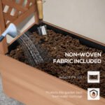 Raised Garden Bed with Trellises and Roof for Climbing Plant Vine, Hanging Flowers, 70.75" Tall Outdoor Wood Planter Box with Drainage & Filter - Image 6