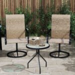 Patio Swivel Chairs Set of 2, High Back Patio Dining Chairs with All-Weather Mesh for Backyard, Lawn, Garden, Brown - Image 8