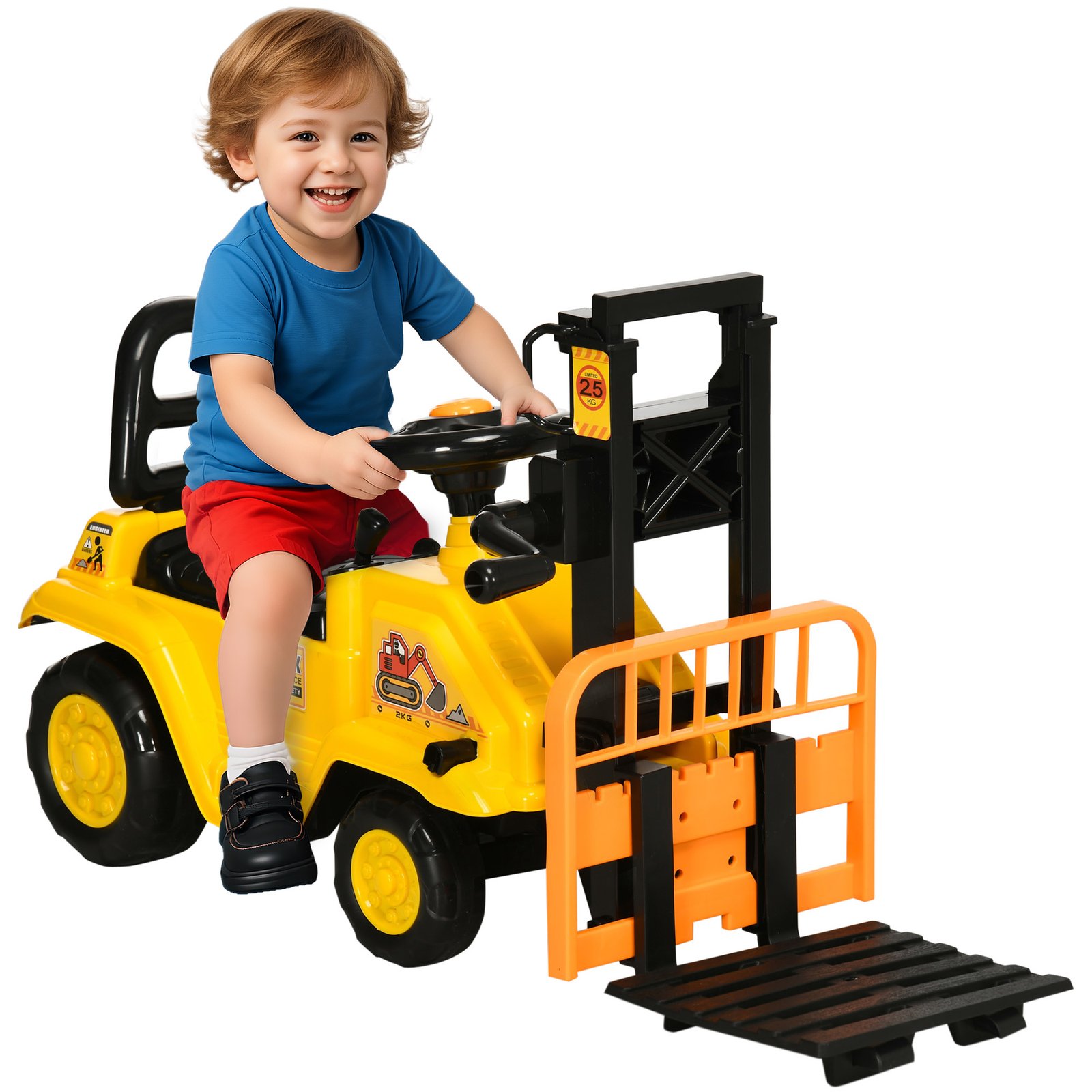 nbR57619815ea540a.jpg Sit and Scoot Ride-on Toy with Forklift Operation, Construction Toys for Kids with Under Seat Storage, Forklift Toy for 3-Year-Old Boys & Girls, Imagination Toys - Image 1
