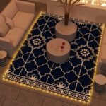 Reversible Outdoor Rug Carpet with LED Lights, 12' x 9' PP Straw Rug with Carry Bag and Ground Stakes - Image 2