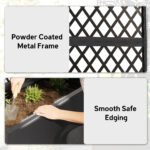 Metal Planter Box with Trellis, Raised Garden Bed with Trellis, Diamond Lattice Privacy Planter for Climbing Plants - Image 6