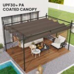 10' x 13' Metal Retractable Pergola Canopy, Outdoor Pergola for Garden, Patio, Backyard, Deck, Brown - Image 5