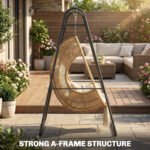 Hammock Chair Stand Only Heavy Duty Solid Steel A-Frame for Hanging Hammock, Egg Chair, Max Load 330 LBS, Black - Image 4