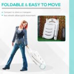 Outdoor Chaise Lounge Chair on Wheels, Waterproof, Quick Assembly, Folding, 5 Level Adjustable Backrest for Pool, White - Image 5
