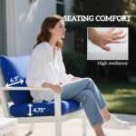Patio Chair Cushions Set of 4 with Seat & Backrest, Fade Resistant Seat Replacement Cushion Set, Navy Blue - Image 5