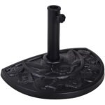20lbs Half Round Patio Umbrella Base Outdoor Decorative Resin Parasol Stand Holder for Φ1.5", Φ1.9" Pole, for Lawn, Deck, Backyard, Garden - Image 9