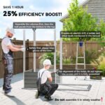 6' x 4' Outdoor Garden Shed, Metal Storage Shed with Lockable Door and Gloves for Backyard Garden Patio, Light Gray - Image 4