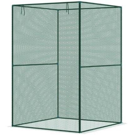 Walk-In Greenhouse with Zippered Door, Dark Green