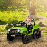 12V 4x4 Kids Electric Car w/ 2WD/4WD Switchable, Remote Control, Spring Suspension System, Back Trailer, Camouflage - Image 2