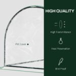 7' L x 3' W x 2.5' H Portable Tunnel Greenhouse for Outdoor Garden Hot House with 4 Zippered Doors, PVC Cover - Image 6