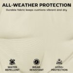 Chaise Lounge Cushion, 4" Thick Outdoor Lounge Chair Cushions with Ties for Patio, 26" x 80 ", Cream White - Image 5