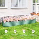 7.9' x 2' x 1' Galvanized Raised Garden Bed Kit, Metal Planter Box with Safety Edging, Green - Image 7
