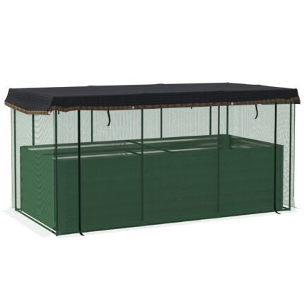 Galvanized Steel Planter Box with Crop Cage and Shade Cloth
