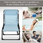 Folding Chaise Lounge Pool Chair with 4-Position Reclining Back, Pillow, Breathable Mesh & Bungee Seat, Baby Blue - Image 7