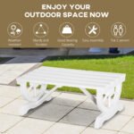 2-Person Wooden Garden Bench, Outdoor Wagon Wheel Porch Bench for Backyard Garden, Support 550 LBS, Rustic Country Style Patio Furniture, White - Image 6