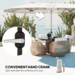 15ft Rectangle Patio Umbrella UPF30+ Extra Large Outdoor Umbrella with Fringe and Crank Handle - Image 5