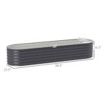 7.9' x 2' x 1.4' Galvanized Raised Garden Bed Kit, Metal Planter Box with Safety Edging, Dark Gray - Image 3