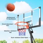 Portable Basketball Hoop Outdoor, 8-10ft Adjustable Basketball Goal, 47 Inch Shatterproof Backboard, Hand-Crank Lift - Image 7