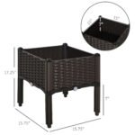 1 Piece Raised Garden Bed with Legs, Planter Box Raised Bed to Grow Flowers, Herbs & Vegetables, Brown - Image 3
